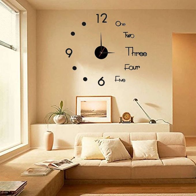 Decorative 3D Wall Clock, 3D DIY Clock for Living Room Bedroom Wall Outdoor Home Office School