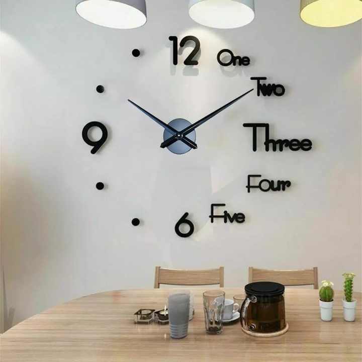 Decorative 3D Wall Clock, 3D DIY Clock for Living Room Bedroom Wall Outdoor Home Office School