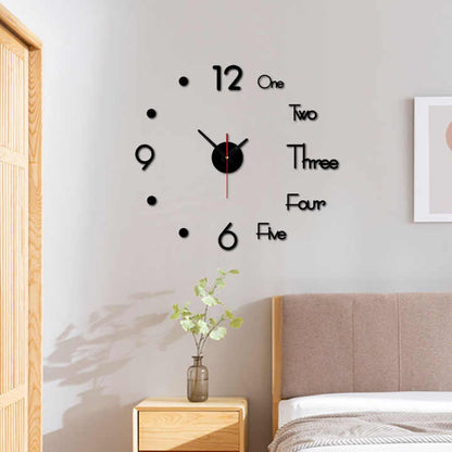 Decorative 3D Wall Clock, 3D DIY Clock for Living Room Bedroom Wall Outdoor Home Office School