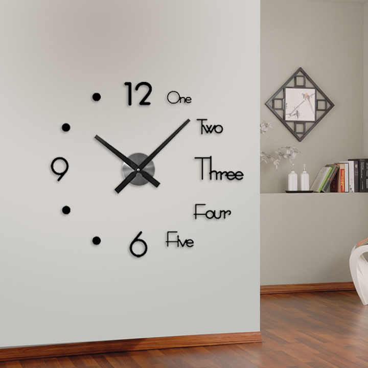 Decorative 3D Wall Clock, 3D DIY Clock for Living Room Bedroom Wall Outdoor Home Office School